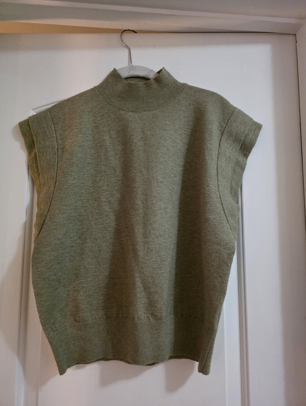ZARA Sleeveless Mock Neck Knit Top - Olive